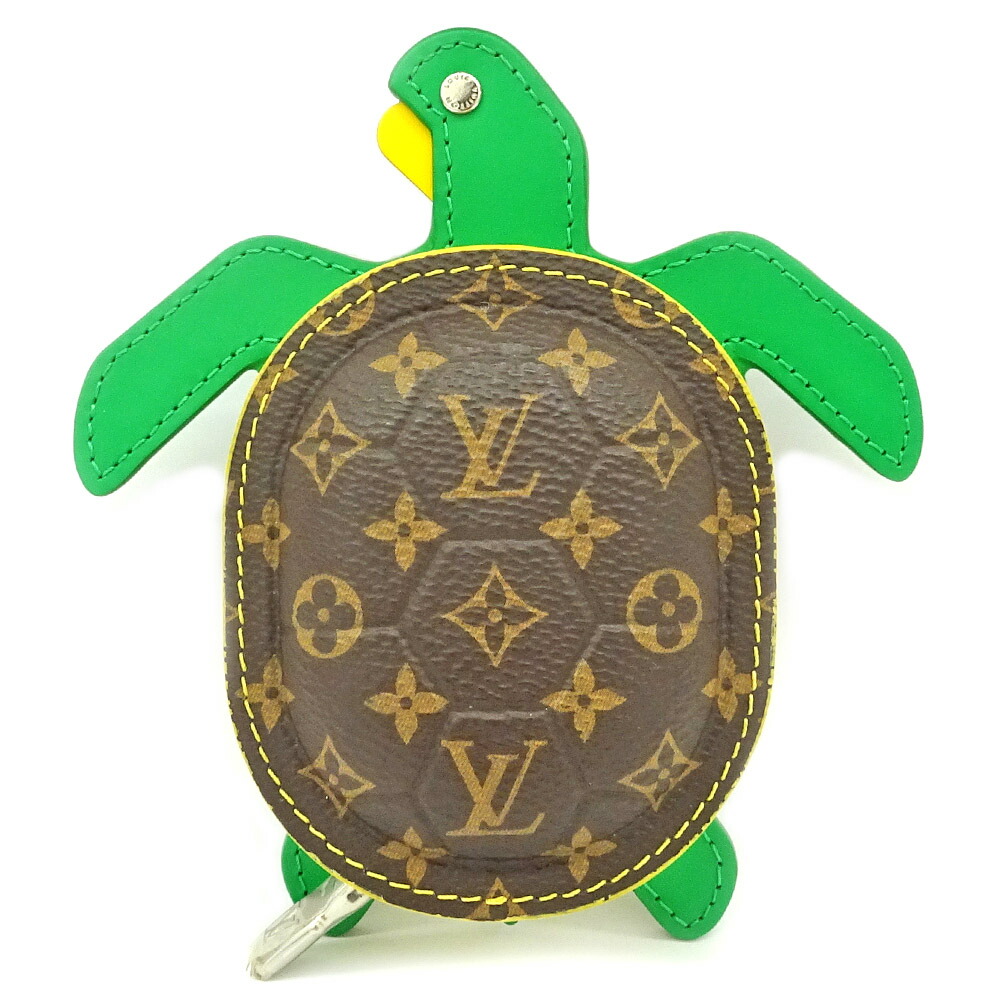 【最大限度３万円割り引き引き換え証】【栄】【LOUIS VUITTON】ルイヴィトン 惹きつける コインケース タートル 亀 モノグラム M01471 なめし革 緑であること 黄色 しろがね色金具 札入れ 小物【中古】