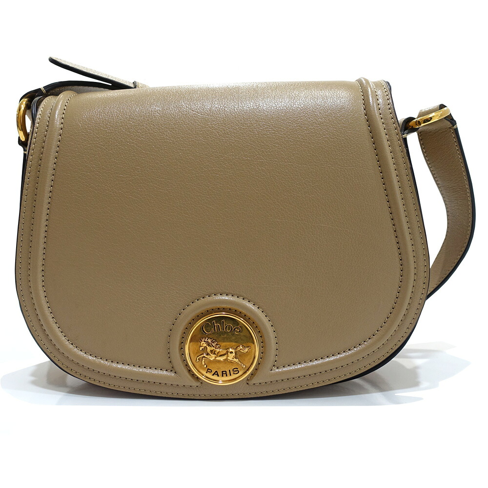 【栄】【CHLOE】クロエ 配管シュロの葉 Horse Medal サドル御徒面子 ショルダーバッグ CH25AS790O3720E なめし革 ベージュ ゴールド金具 レディース 保護すること袋【中古】