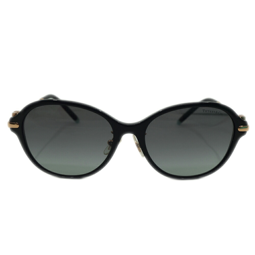 【栄】【TIFFANY】ティファニー TF4188D サングラス ブラック 黒 ブルー ピンクゴールド金具 55□17 小物 アクセ その他 箱【中古】