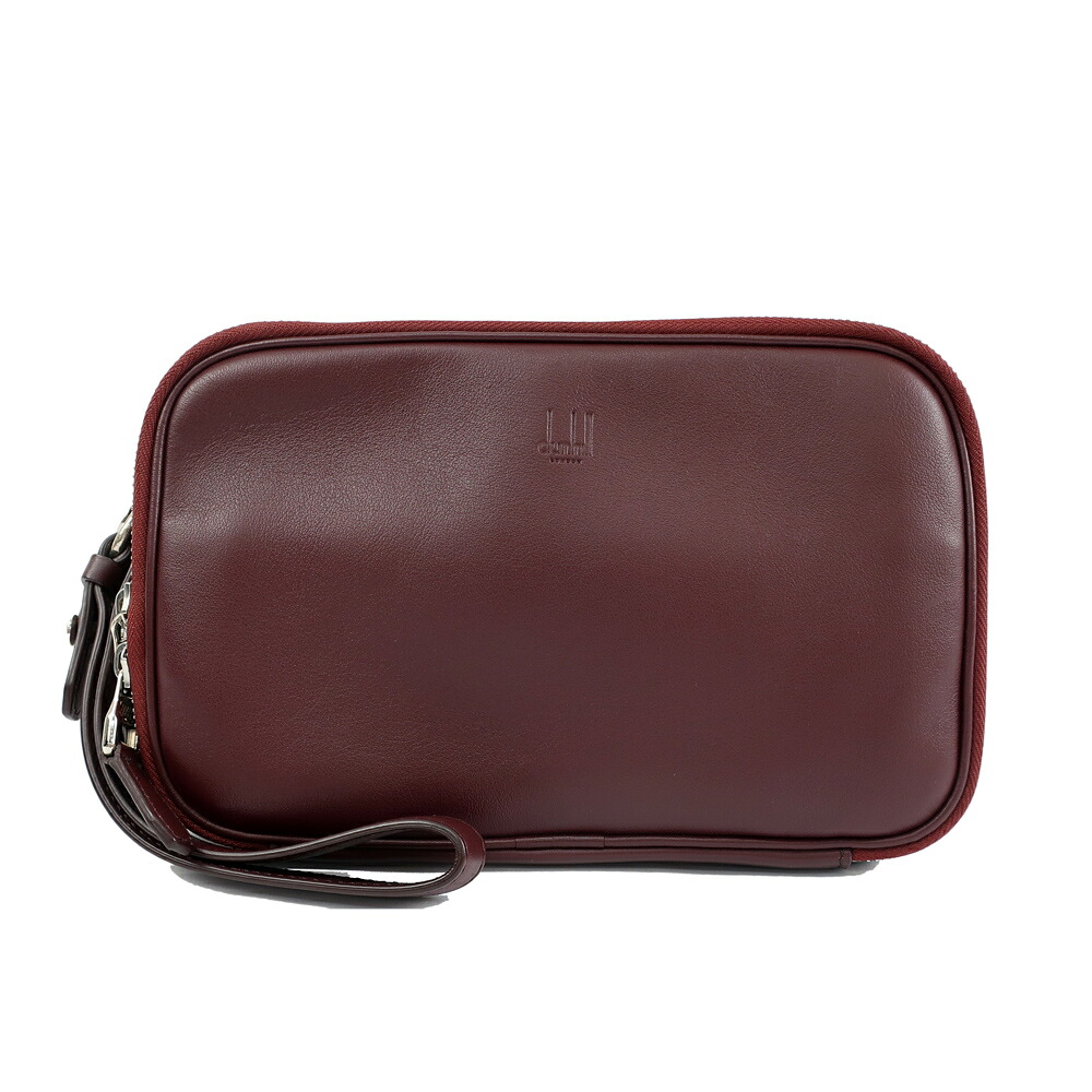 【天白】【DUNHILL】ダンヒル ポーチ 小物 セカンドバッグ バッグインバッグ クラッチ ボルドー シルバー金具 レザー ファッション その他【中古】 12,210円