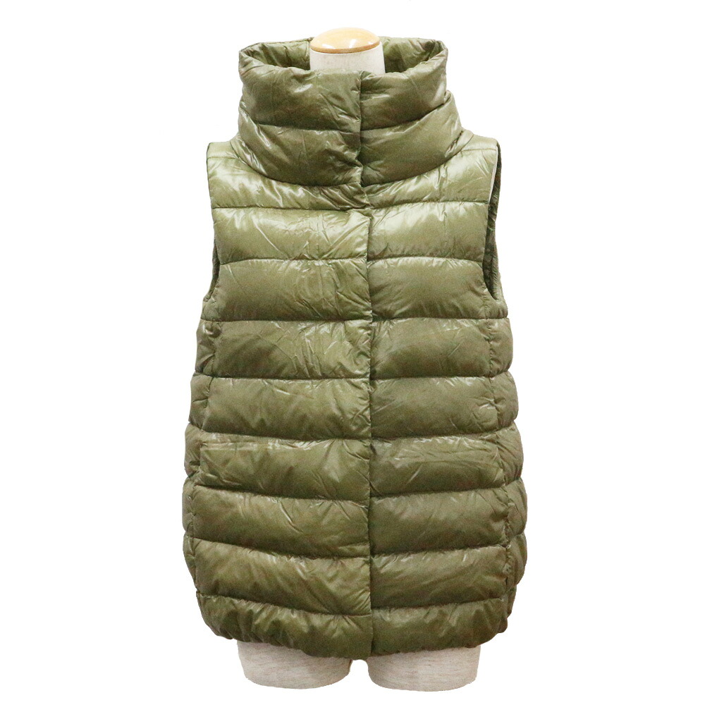 【栄】【HERNO】ヘルノ ダウンベスト カーキ グリーン系 サイズ42 アウター アパレル 服 レディース【中古】