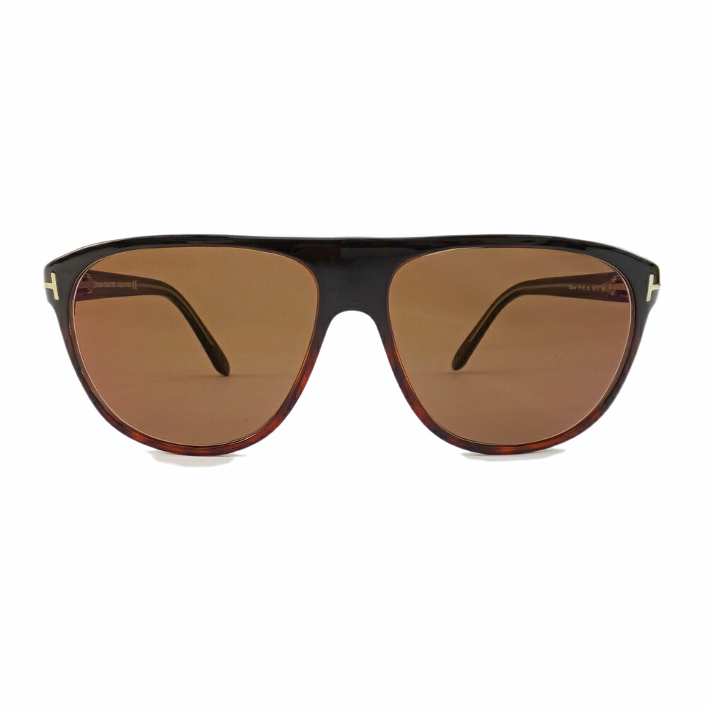 【天白】【TOM FORD】トムフォード サングラス ガブリエル TF190 56J 度入り アイウェア ブラウン系 シルバー金具 58□13 140 メガネ 小物 メンズ レディース その他【中古】