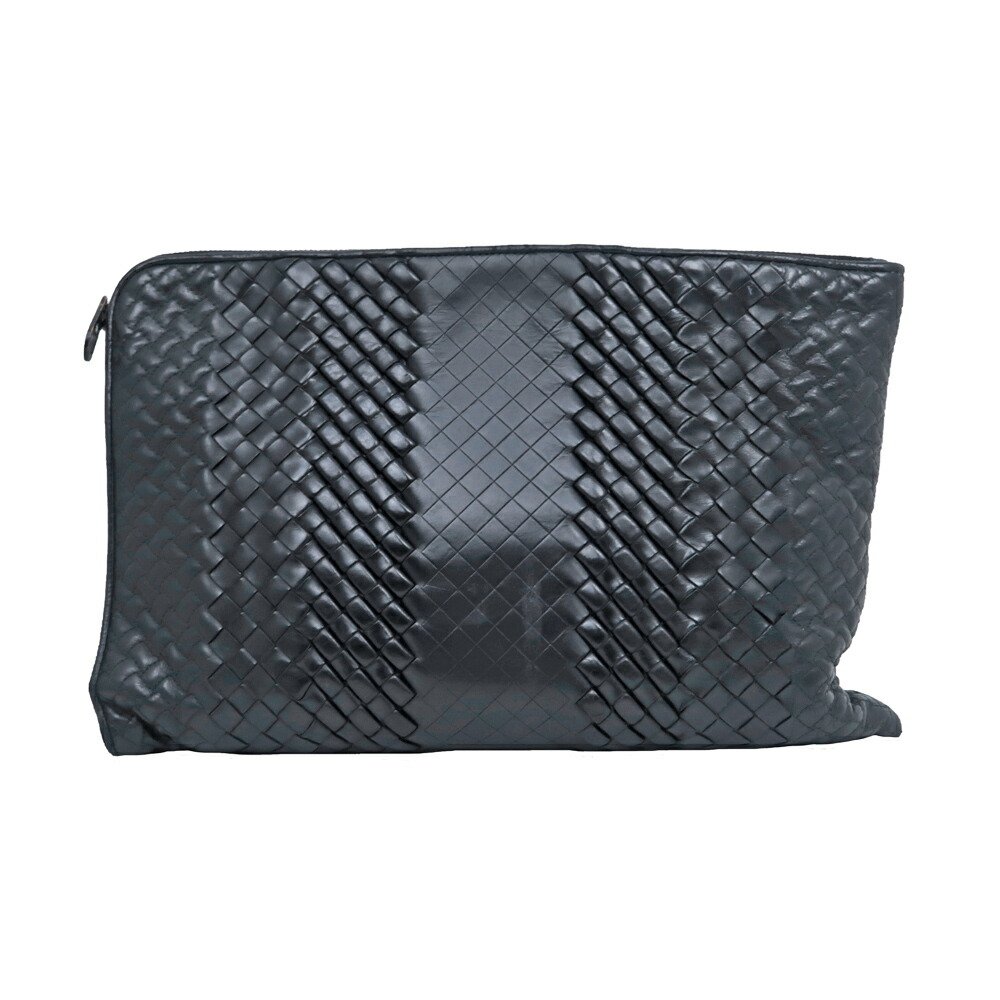 【名東】【BOTTEGA VENETA】ボッテガヴェネタ クラッチバッグ ブラック イントレチャート 黒色 405912 レザー メンズ【中古】 35,035円