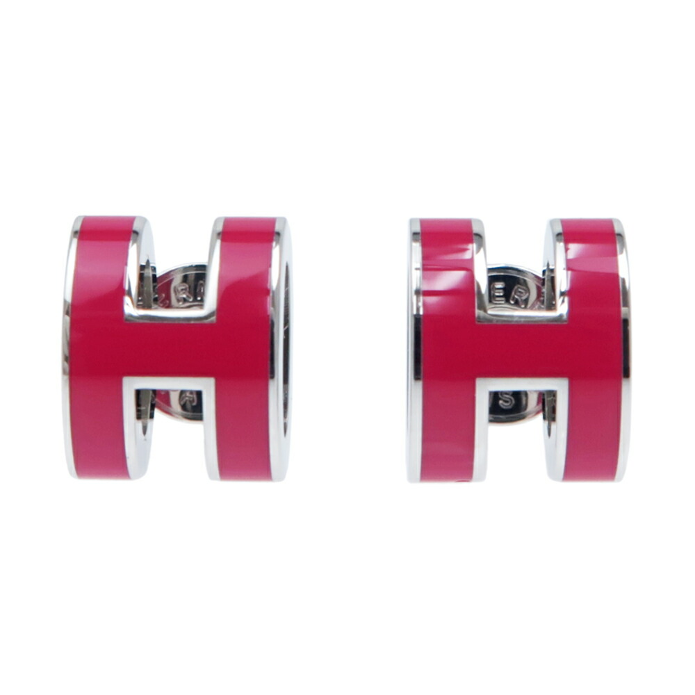 【名東】【HERMES】エルメス ピアス ポップアッシュ ミニ H 一対 フランボワーズ シルバーカラー ジュエリー その他【新品】【未使用】【中古】