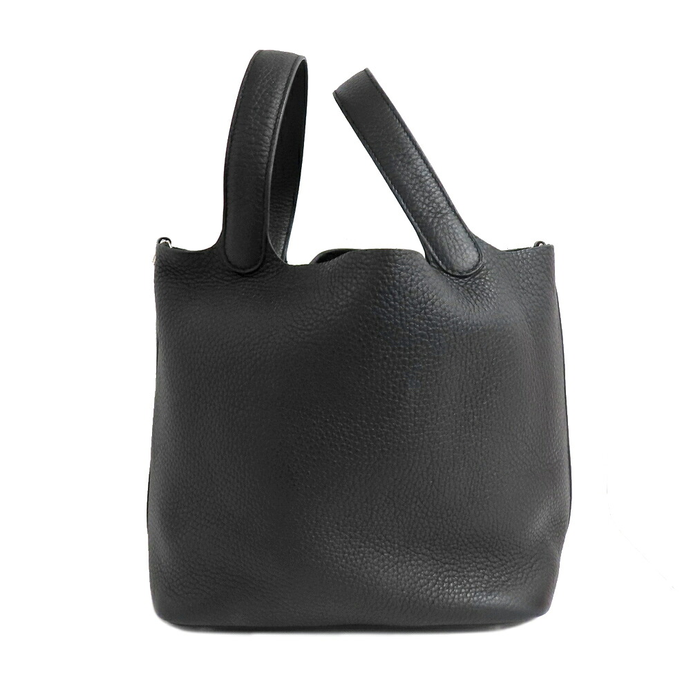 【名古屋】【HERMES】エルメス ピコタンロックMM 22 ブラック シルバー金具 トリヨンクレマンス Z刻印 2021年製造 レザー ハンドバッグ 黒 レディース 美品【中古】｜質ウエダ