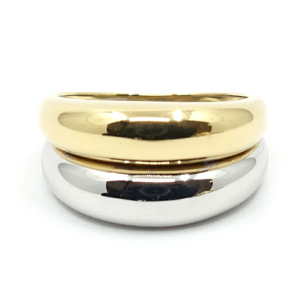 【最大限度３万円割り引き引き換え証】【栄】【JEWELRY】宝飾品 輪っか 指環 約12.5号大きさ 750YG/WG 約6.2g ゴールド しろがね色 メンズ レディース 佩び物 地金 本体のみ【中古】