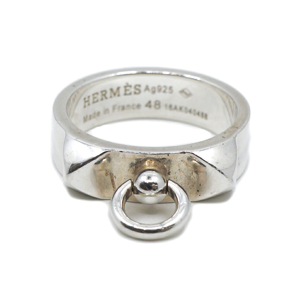 【栄】【HERMES】エルメス コリエドシアン PM リング 指輪 #48 約4.3g 小物 ジュエリー SV925 シルバー 箱【中古】