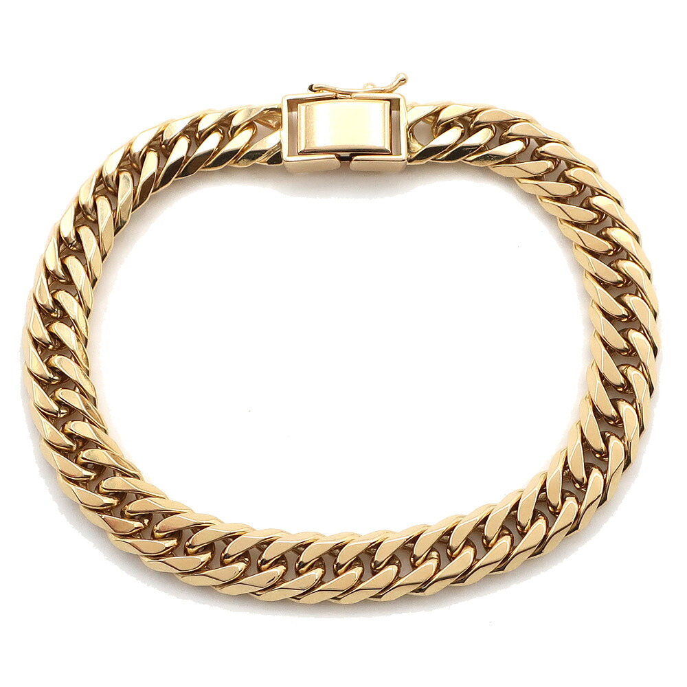 【天白】【JEWELRY】 喜平 キヘイ 約49.2g 6面カット ダブル ブレスレット 21cm K18YG 750 イエローゴールド 造幣局刻印 ホールマーク 洗浄済【中古】|質ウエダ