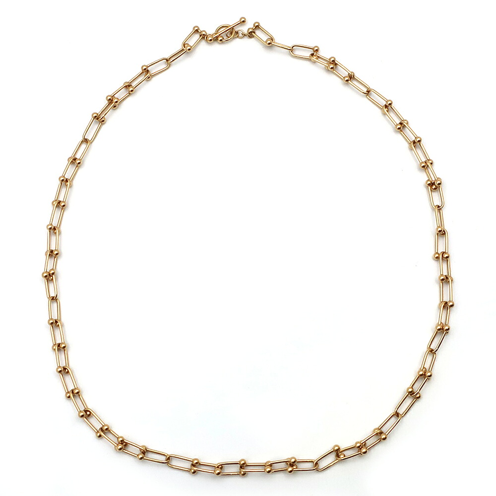【天白】【JEWELRY】ジュエリー ネックレス デザイン K18YG イエローゴールド 750 約44cm 約10.0g アクセサリー 本体のみ【中古】