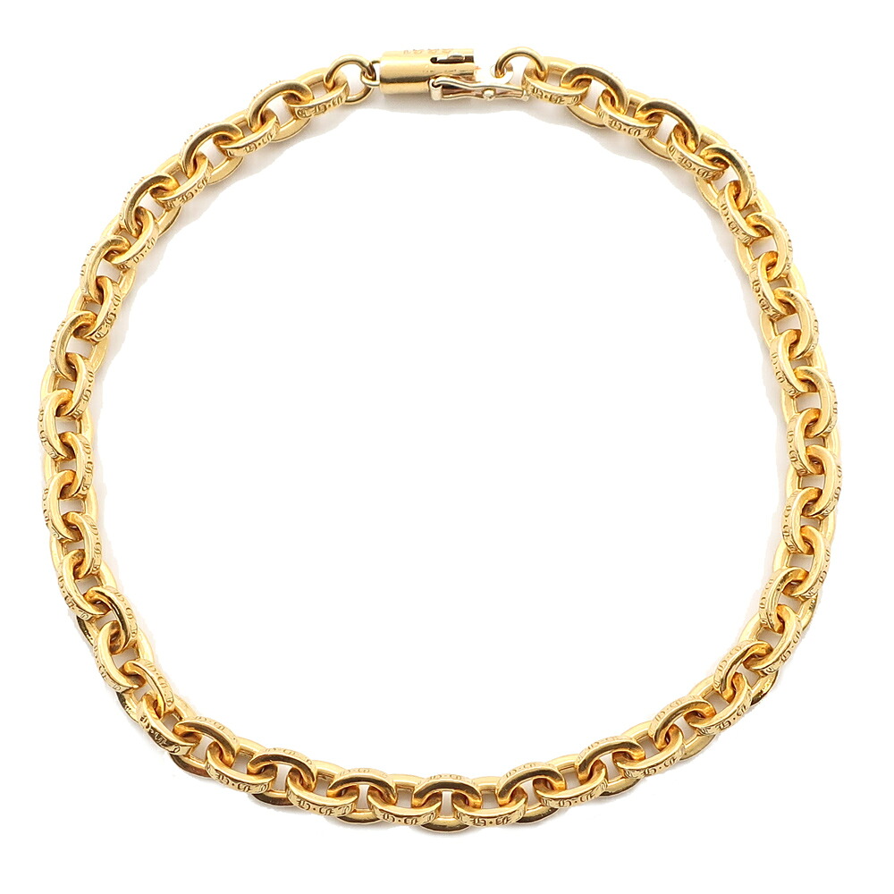 【最大３万円OFFクーポン】【天白】【CHROME HEARTS】クロムハーツ ペーパーチェーン ブレスレット 22K 14K イエローゴールド アクセサリー 小物 インボイス 箱【未使用】【中古】