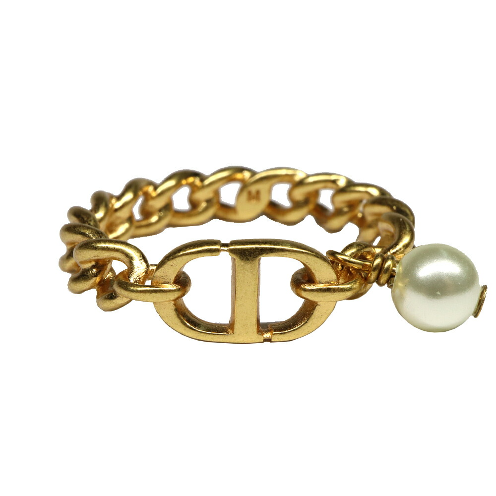 【美品】DIOR チェーンリング モンテーニュ ゴールド ロゴ 12号 正規品 美品】DIOR チェーンリング モンテーニュ ゴールド ロゴ 12号
