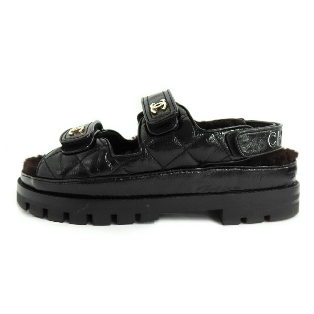 楽天市場】質屋 未使用 シャネル CHANEL サンダル ボア G45291