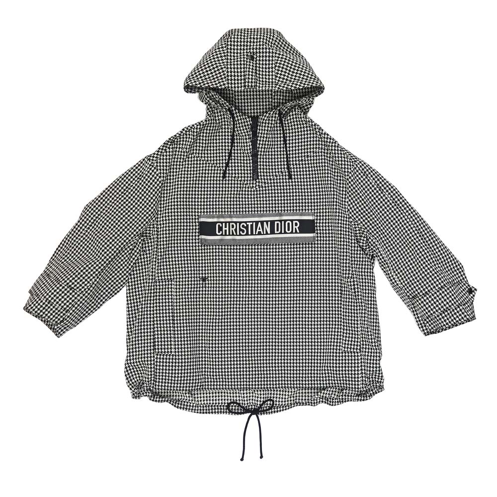 【名東】【CHRISTIAN DIOR】ディオール アノラック 千鳥格子 XSサイズ ブラック ホワイト 017C10A2856 ポリエステル ハチ ロゴ レディース アパレル 女 服 【新品】【未使用】【中古】｜質ウエダ