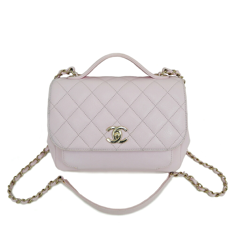 【最大３万円OFFクーポン】【名東】【CHANEL】シャネル ビジネスアフィニティ A93607 ピンク ゴールド金具 マトラッセ キャビアスキン ハンド チェーンショルダー バッグ 2WAY レディース【中古】