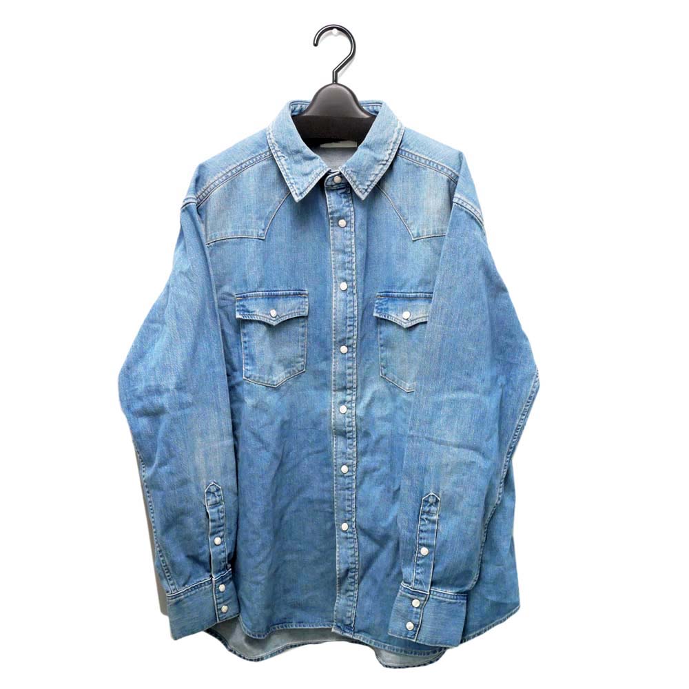 【名東】【CELINE】セリーヌ ウエスタンシャツ デニム Mサイズ ブルー系 メンズ 男 アパレル 服【中古】|質ウエダ