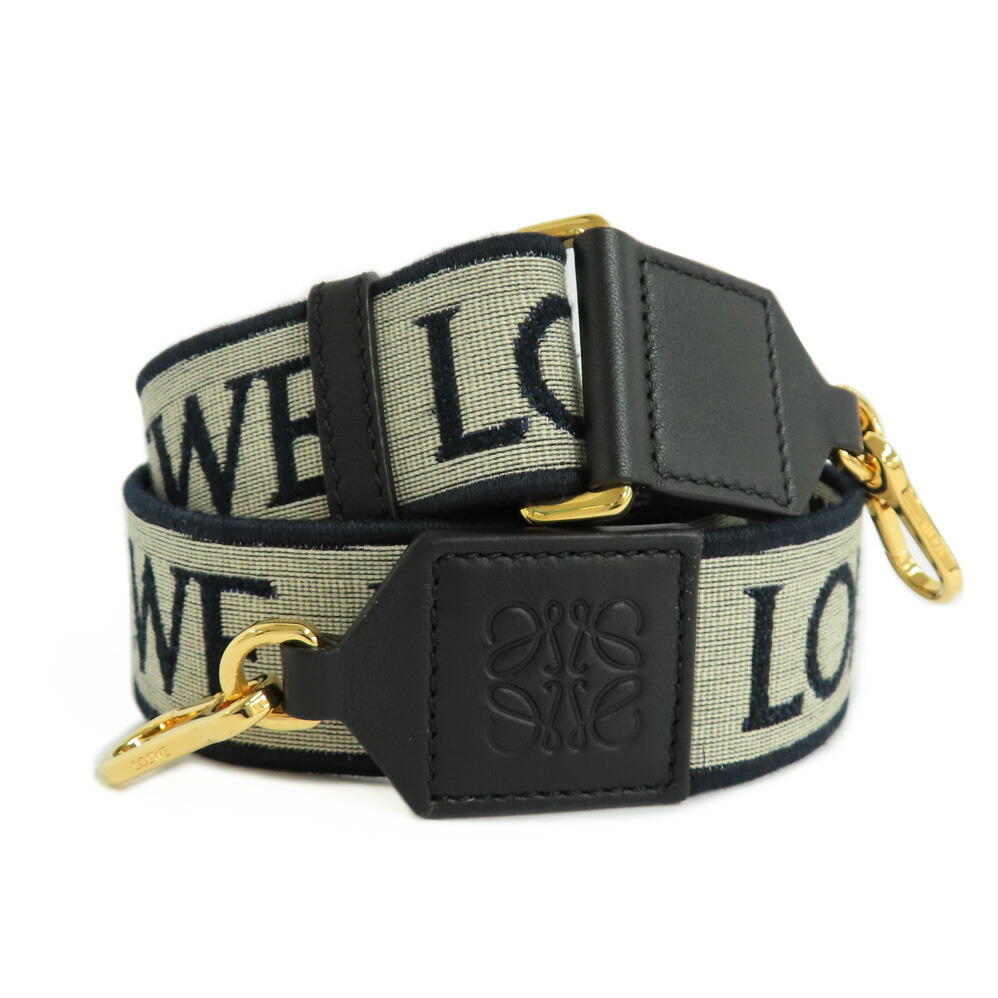 【極美品】LOEWE アナグラム　ショルダーストラップ　ジャガード　ネイビー LOEWE ロエベ アナグラム ショルダーストラップ C073T87X01 ジャ