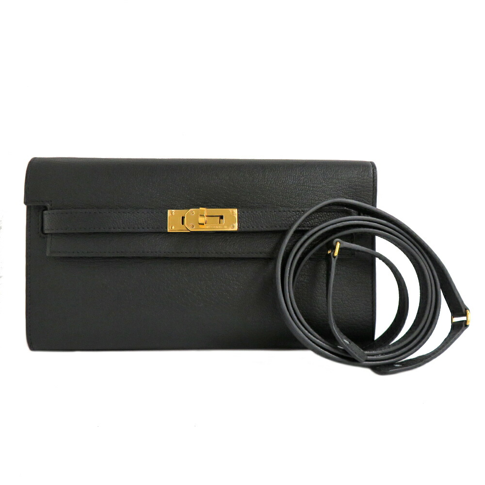 【最大限度４万円割り引き引き換え証】【名古屋】【HERMES】エルメス ケリーウォレット ロング トゥーゴー H080255CC89 黒いこと ゴールド金具 シェーブル Y目じるし 2020年生み出すこと 黒 長札入れ 差し交わす上半身 御徒面子 なめし革 レディース【中古】