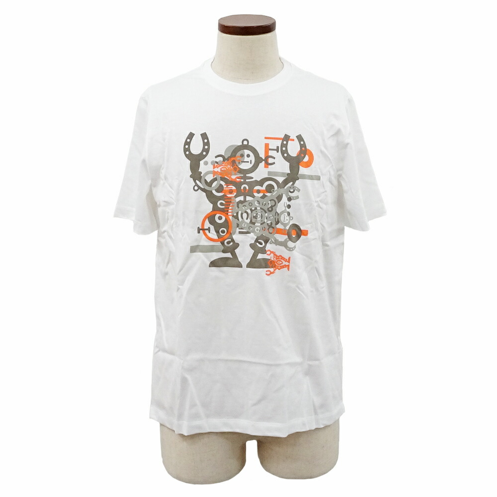 HERMES グレー 半袖 Tシャツ 刺繍ロボット 楽天市場】【新品】HERMES エルメス Tシャツ ロボット コットン