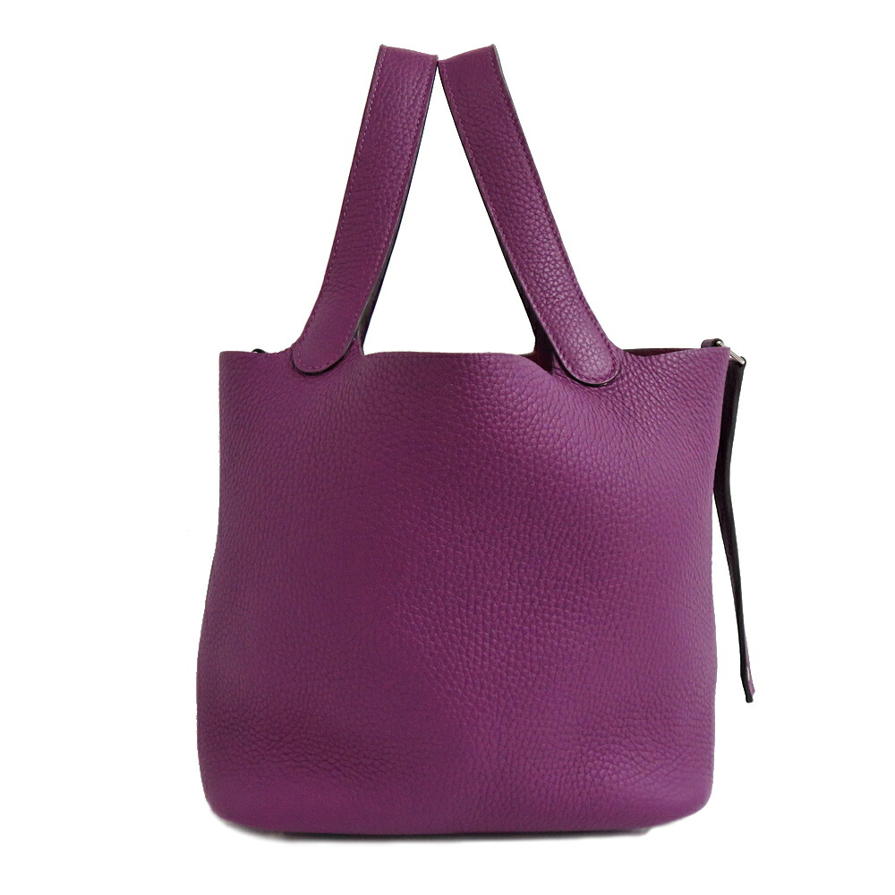 【最大３万円OFFクーポン】【名古屋】【HERMES】エルメス ピコタンロック MM 22 アネモネ シルバー金具 トリヨンクレマンス Z刻印 2021年製造 紫 パープル レザー ハンドバッグ レディース 美品【中古】