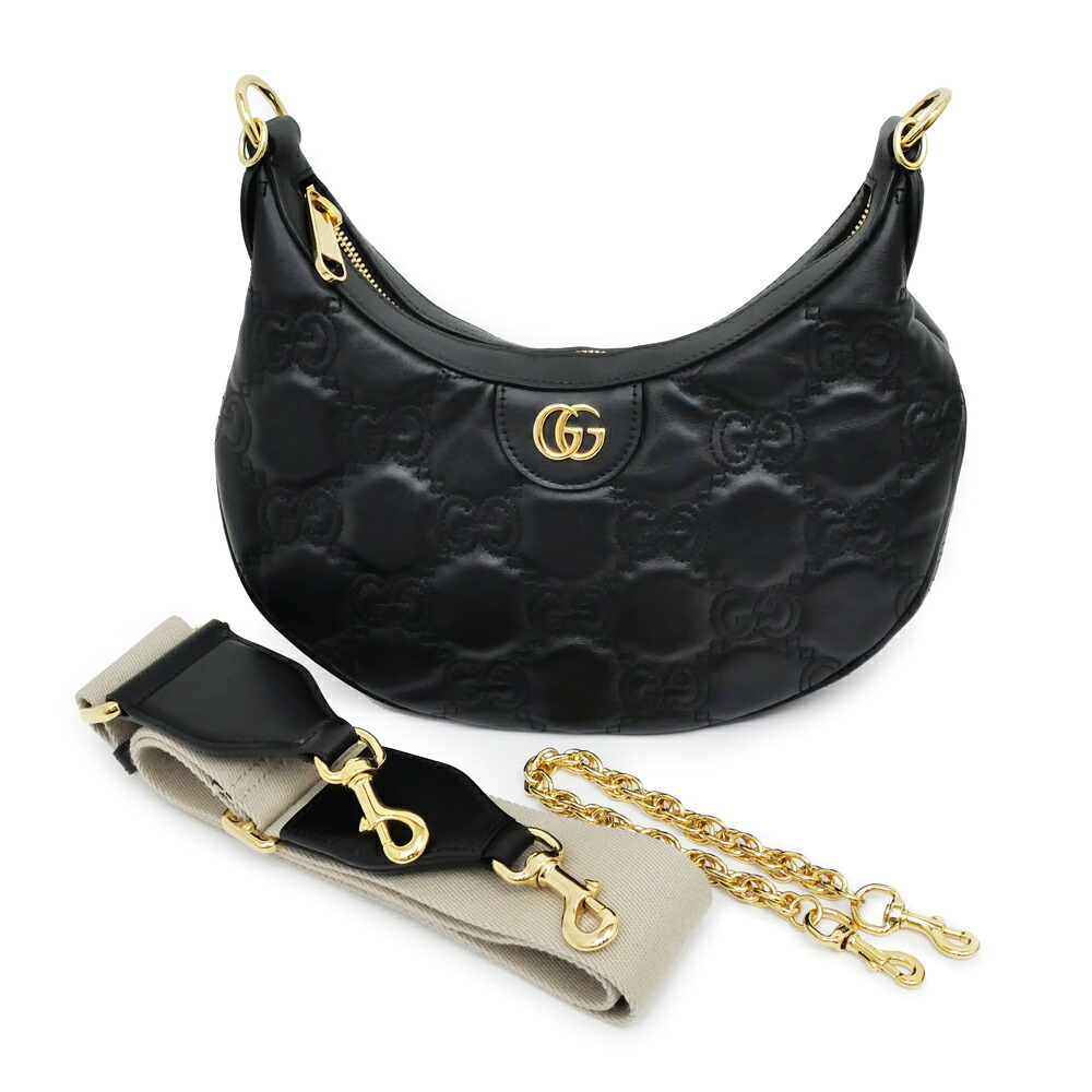 【最大限度４万円割り引き引き換え証】【名東】【GUCCI】グッチ GGマトラッセ ショルダーバッグ 739709 黒いこと ゴールド金具 お手々 クラッチペダル 3WAY なめし革 レディース【新品】【未当て嵌める】【中古】