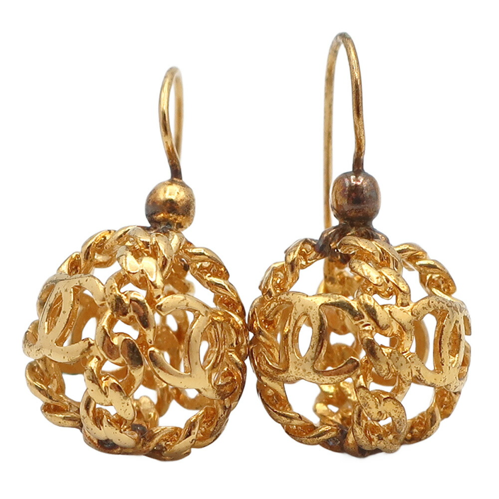 CHANEL シャネル ココマーク ロゴ フープ ピアス 06P ホワイト 白 CHANEL シャネル ココマーク ロゴ フープ ピアス 06P ホワイト