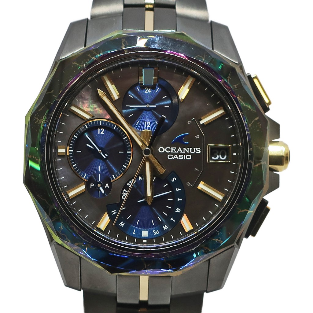 【天白】【CASIO】カシオ OCEANUS オシアナス 20周年記念 100本限定 OCW-S6000BVS-1AJR モバイルリンク 電波 ソーラー チタン ブラック メンズ 腕時計【中古】 282,150円