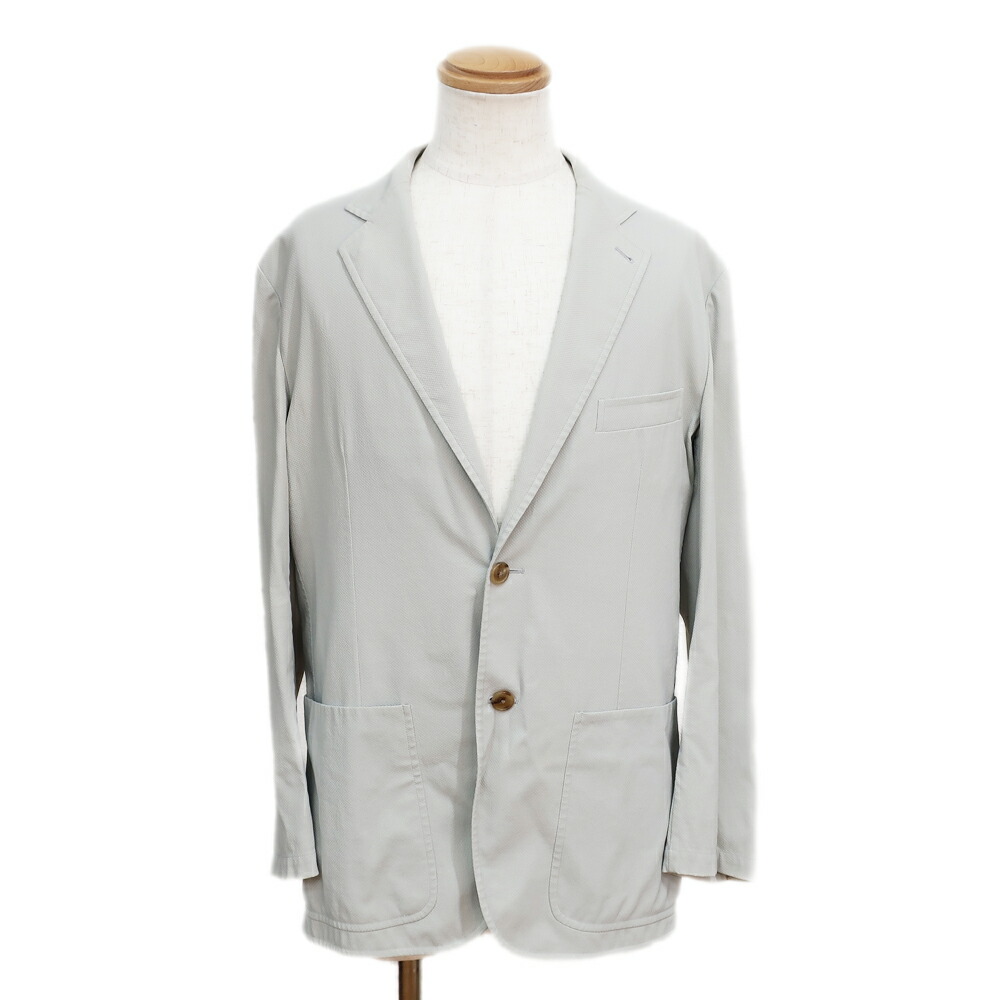【天白】【HERMES】エルメス ジャケット テーラードジャケット グレー コットン 表記サイズ48 アウター アパレル 服 メンズ【中古】