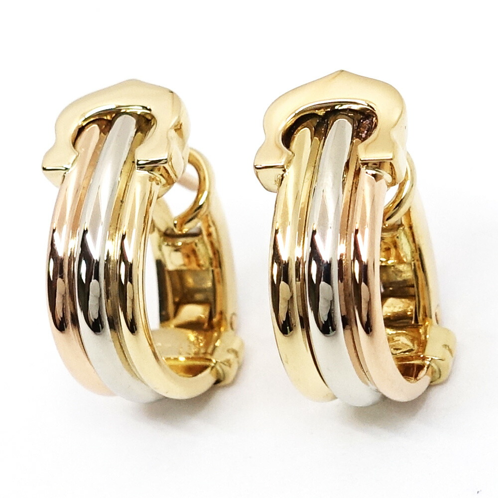 【新品仕上げ済】Cartier カルティエ トリニティ フープピアス 5331 Cartier カルティエ ピアス トリニティ フープ K18WGホワイト