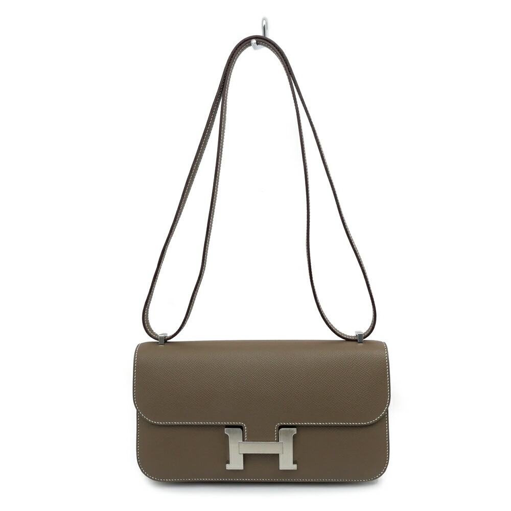 【名東】【HERMES】エルメス コンスタンス エラン ミロワール エトゥープ シルバー金具 W刻 エプソン ショルダー バッグ レザー ベージュ【新品】【未使用】【中古】