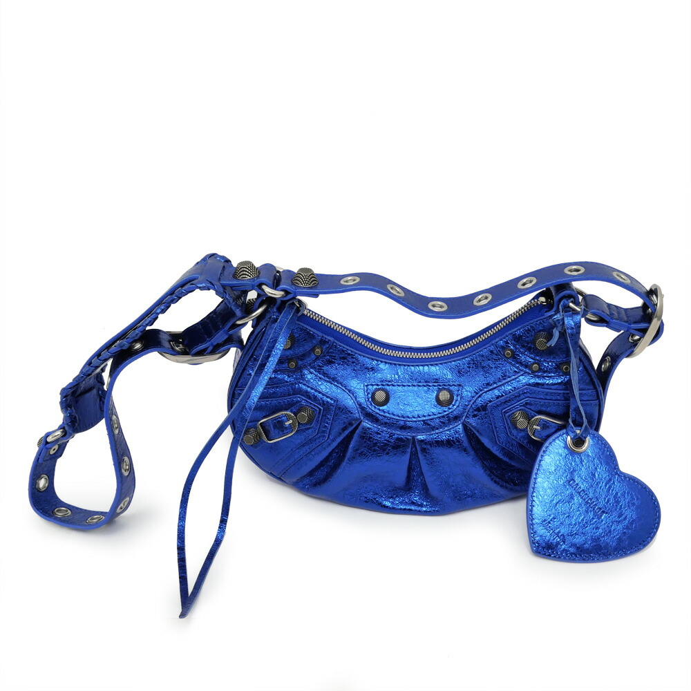 【最大限度４万円割り引き引き換え証】【名東】【BALENCIAGA】バレンシアガ ルカ決勝点 XS 671309 肩部 御徒面子 メタリックブルー レディース【中古】
