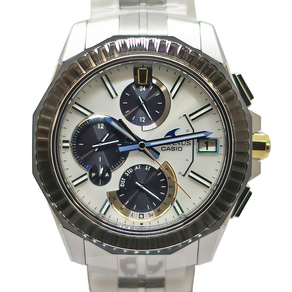 【天白】【CASIO】カシオ OCEANUS オシアナス 100本限定 OCW-S6000PBS-7AJR モバイルリンク 電波 ソーラー チタン ホワイト メンズ 腕時計【新品】【未使用】【中古】