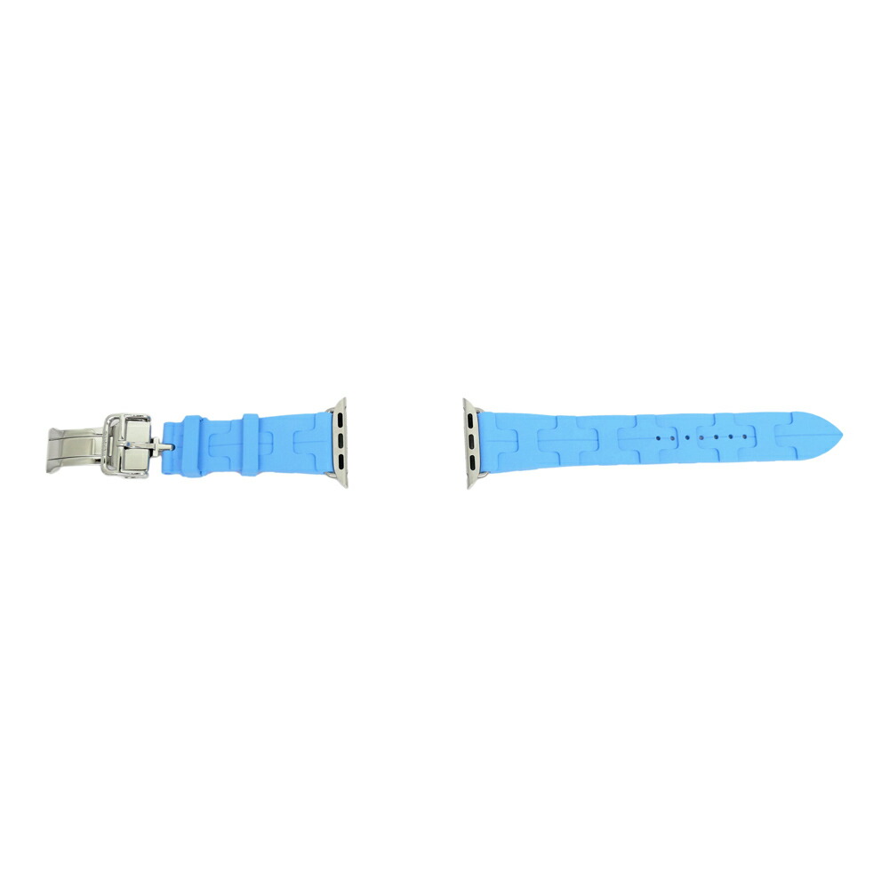 【名東】【HERMES】エルメス シンプルトゥール キリム ブルーセレスト ライトブルー シルバー金具 アップルウォッチベルト 41mm 時計 アクセサリー【新品同様】【中古】