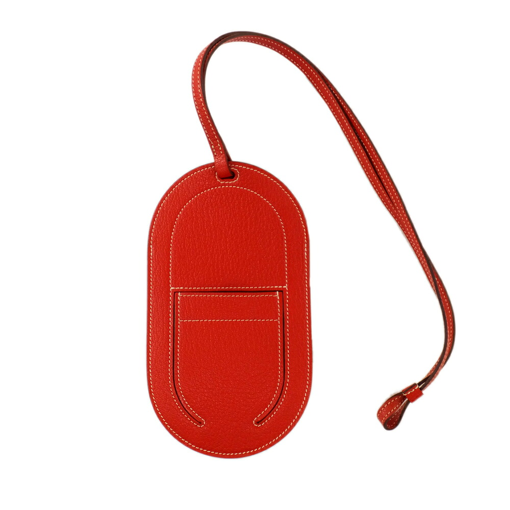 【天白】【HERMES】エルメス インザループ トゥゴー PM フォンケース ポーチ レッド系 D刻印 2019年頃製造 小物 レディース その他【中古】