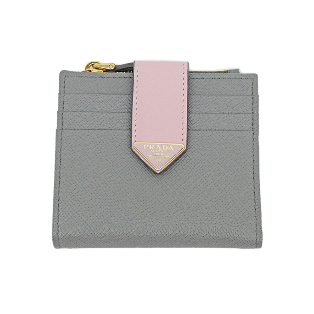 今週限定 人気　美品　PRADA プラダ　二つ折り　小銭入れ　ピンク　金フレーム セール】プラダ 財布 PRADA 1ML018 QWA F0442 SAFFIANO