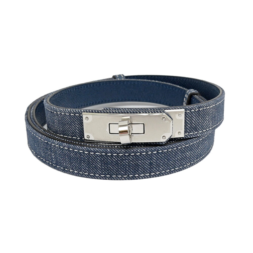 【名東】【HERMES】エルメス ケリーベルト18 デニム エプソン ブルー系 シルバー金具 W刻印 小物 女 その他【中古】｜質ウエダ