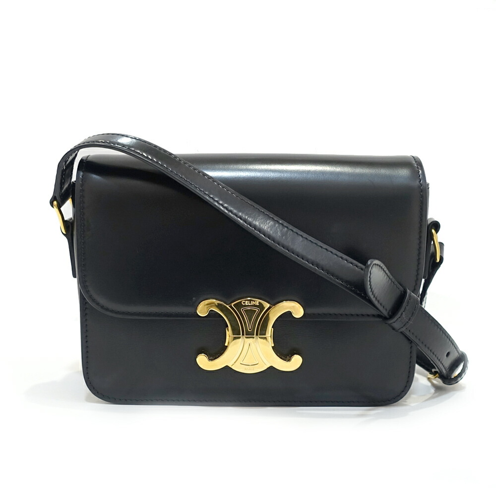 【中古】 世の終わりのためのレクイエム セリーヌ CELINE ティーントリオンフ バッグ 188423 ブラック
