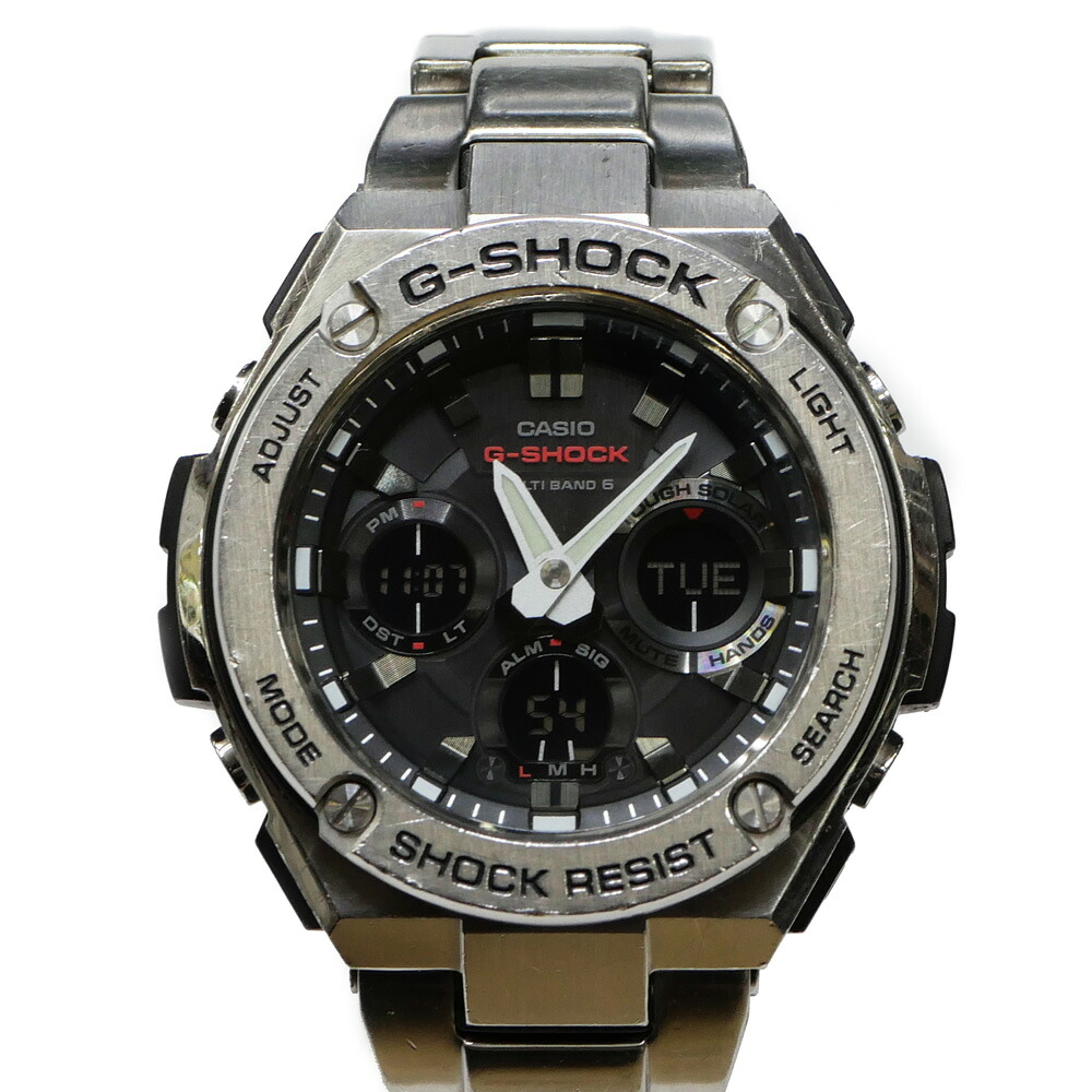 【名東】【CASIO】カシオ G-SHOCK G-STEEL GST-B100D-1A9JF ブラック文字盤 ステンレススチール タフソーラー 腕時計 メンズ【中古】