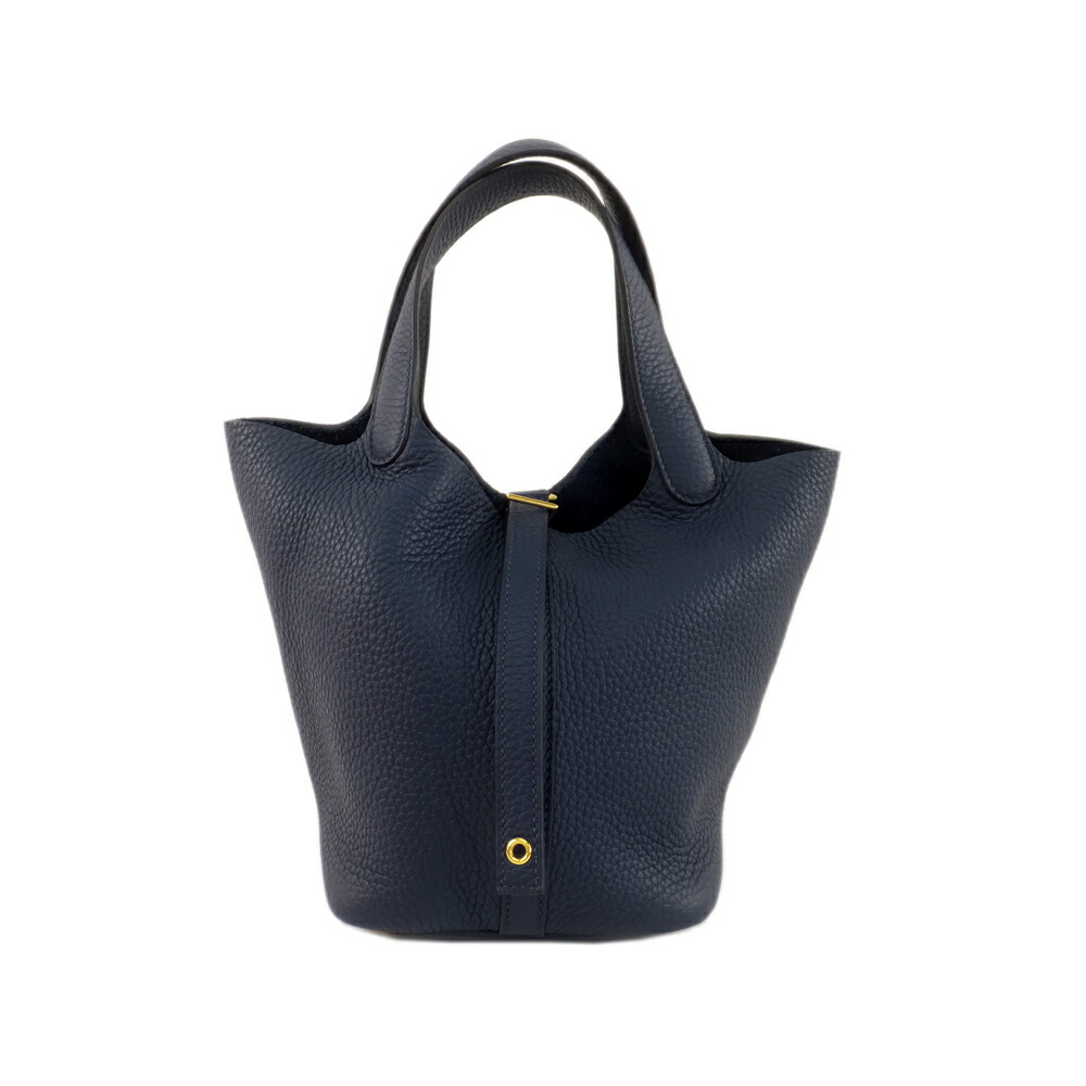【天白】【HERMES】エルメス ピコタンロック PM ダークネイビー ブルードプリュス ゴールド金具 U刻印 2022年頃製造 ハンドバッグ レディース【中古】｜質ウエダ