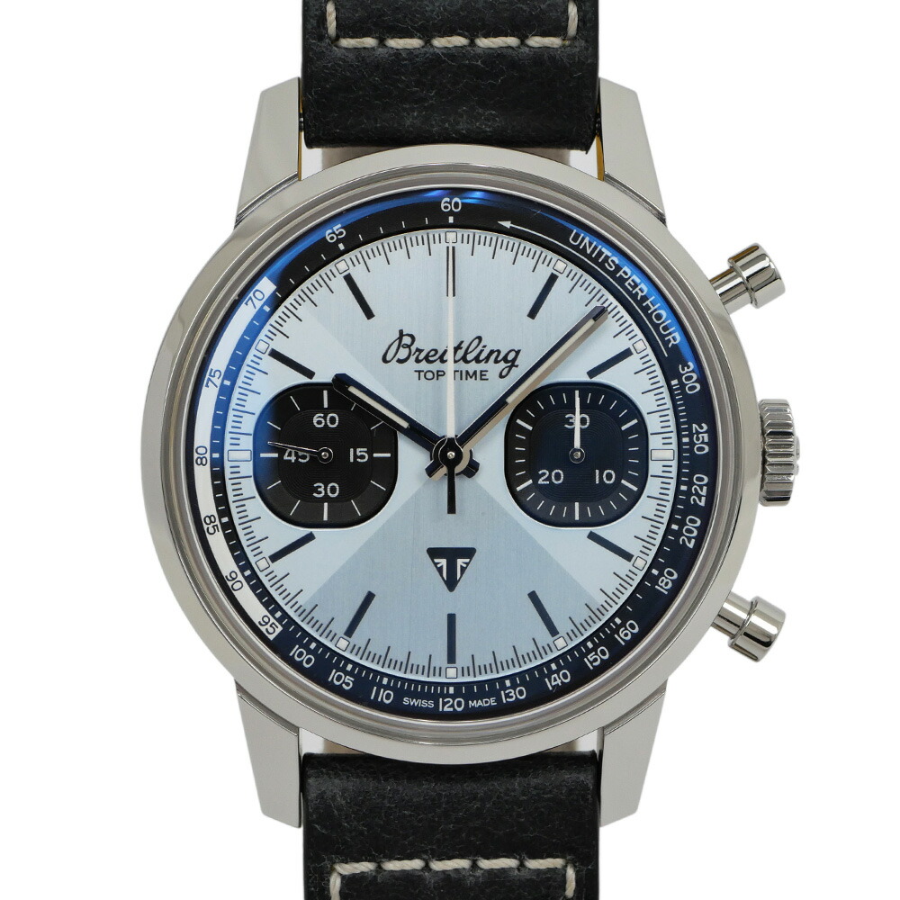 【名東】【BREITLING】ブライトリング トップタイム トライアンフ A23311121C1X1 ブルー クロノグラフ SS/レザー 自動巻き メンズ 男 腕時計【OH・仕上げ済】【中古】