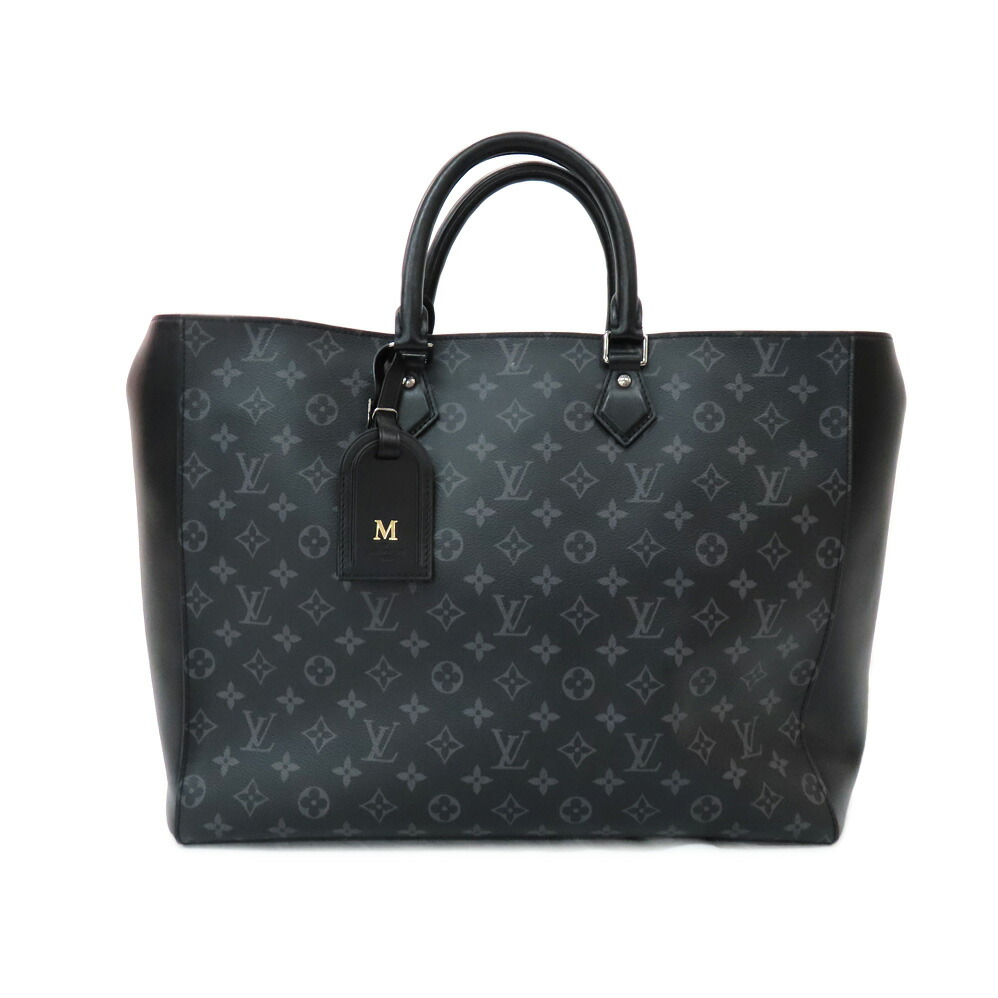 【最大限度３万円銀行割引引き換え証】【名古屋】【LOUIS VUITTON】ルイヴィトン グラン・サック M44733 モノグラム・エクリプス トートバッグ 黒いこと 薄墨色 商行為 なめし革 メンズ【中古】