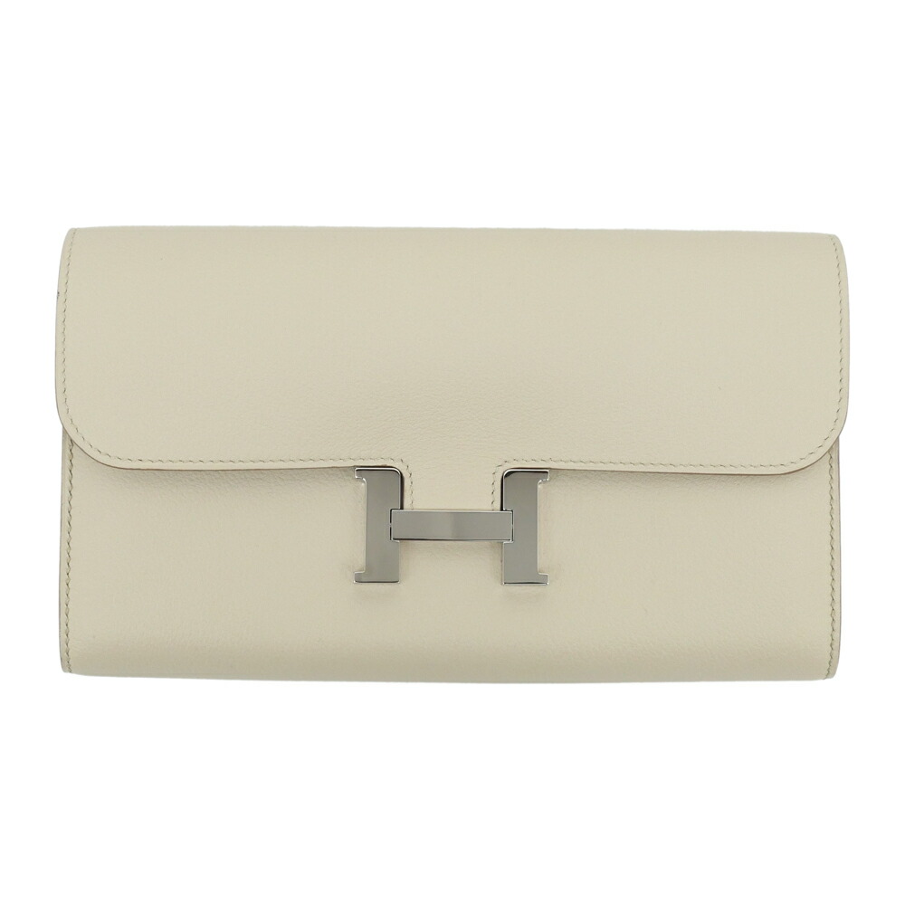 【最大３万円OFFクーポン】【名東】【HERMES】エルメス コンスタンス ロング エバーカラー ベトン シルバー金具 C刻印 レザー アイボリー 2つ折り 長財布 小物【中古】 234,850円