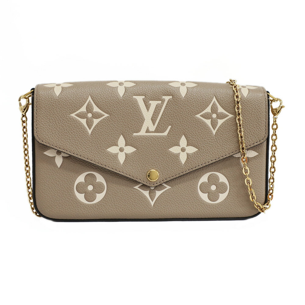 【最大限度３万円銀行割引引き換え証】【天白】【LOUIS VUITTON】ルイヴィトン ポシェットフェリシー ショルダーバッグ モノグラムアンプラント M82610 トゥルトレールクレーム ゴールド金具 なめし革 鞄 レディース【中古】