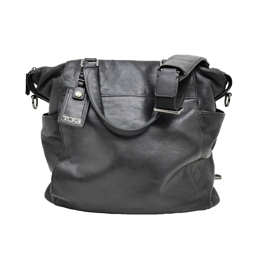 【名東】【TUMI】トゥミ ビーコンセル トートバッグ ハンド ショルダー 黒色 レザー 68590D メンズ その他【中古】