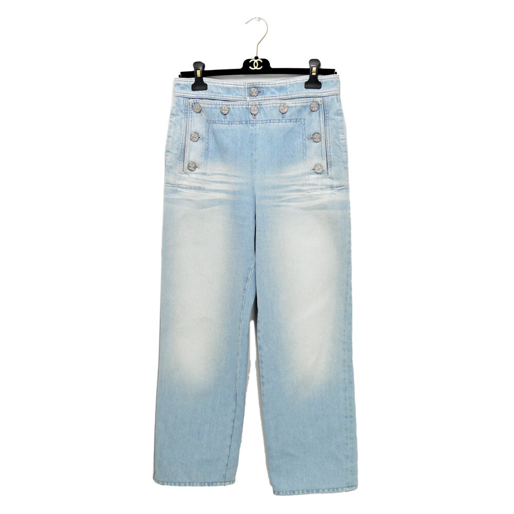 楽天市場】【広尾店】美品 シャネル CHANEL プリントロゴデニムパンツ