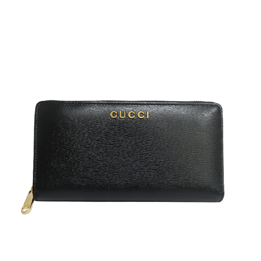 【名東】【GUCCI】グッチ スクリプト ジップアラウンド 772642 長財布 ブラック レディース メンズ【中古】｜質ウエダ