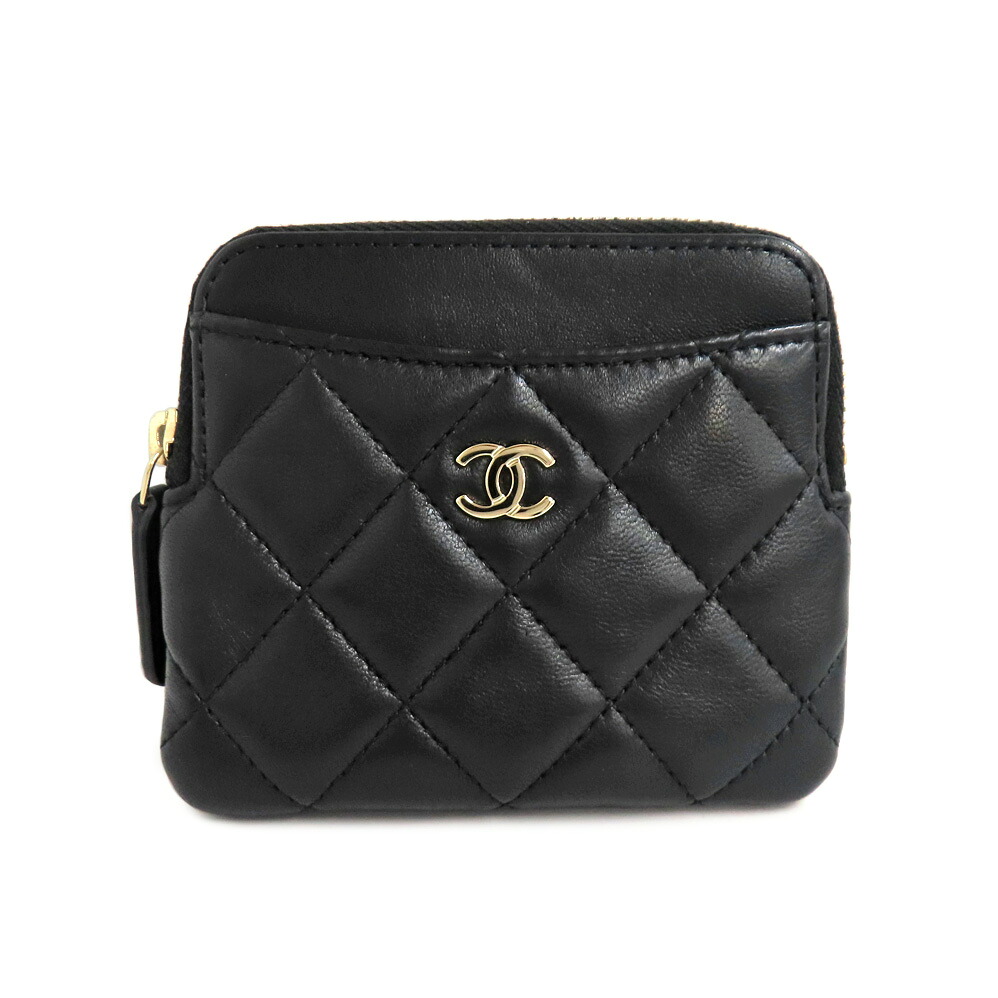 【最大限度４万円割り引き引き換え証】【名古屋】【CHANEL】シャネル 古典派音楽 ジップ 鋳貨銭入れ AP2061 黒いこと 子ヒツジ素はだ ゴールド金具 ココマーク マトラッセ 札入れ 歌留多 小物 レディース【中古】