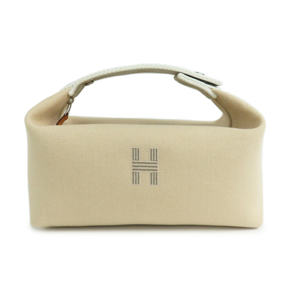 【最大限度４万円割り引き引き換え証】【名古屋】【HERMES】エルメス ブリッドアブラックPM 自然的 しろがね色金具 綿織物帆布 二階建てバス用車寄せ ハンドバック レディース【新品】【未当て嵌める】【中古】