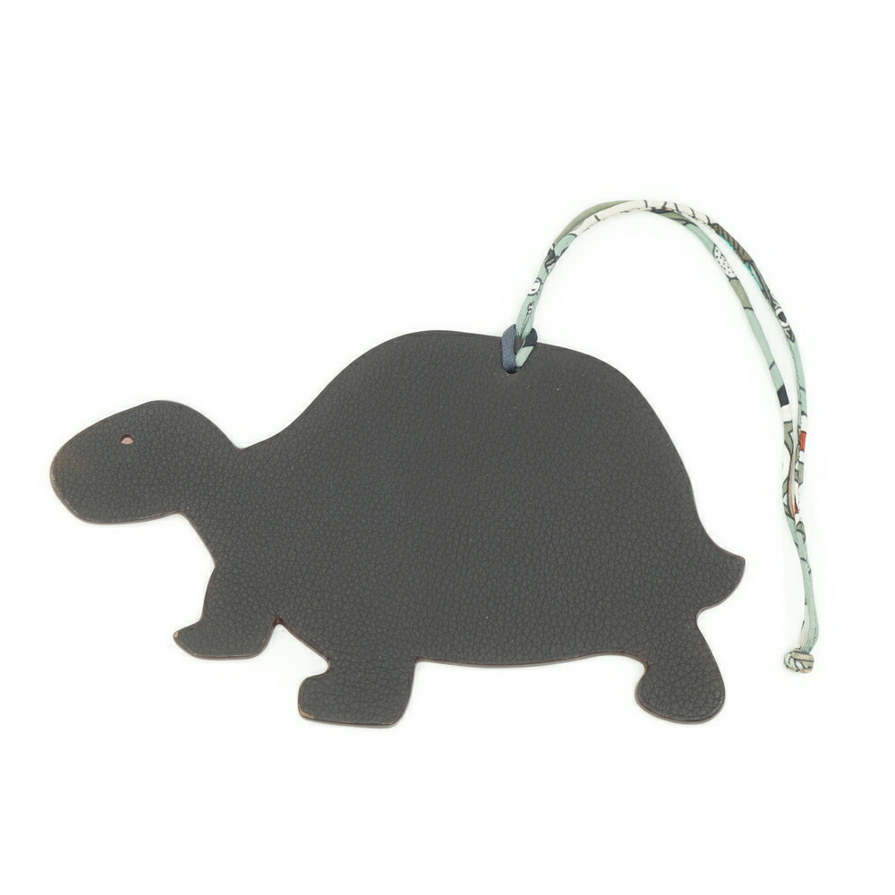 【栄】【HERMES】エルメス 1070048 プティアッシュ タートル 亀モチーフ バッグチャーム ブラック オレンジ 小物 アクセ その他 本体品のみ【中古】