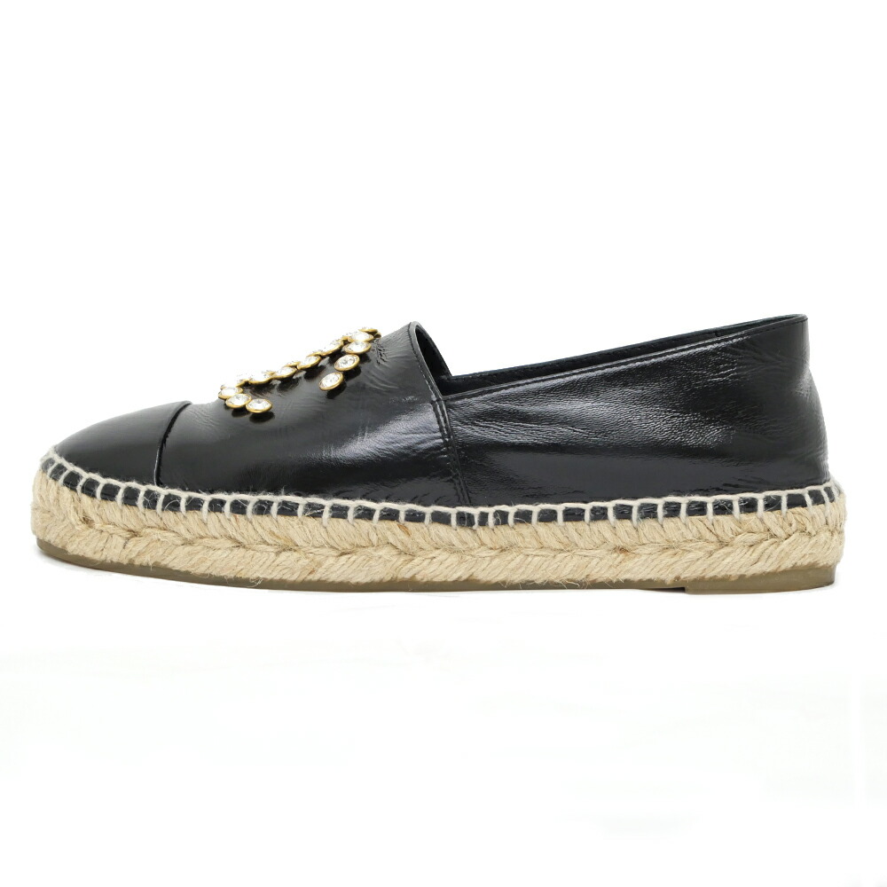 CHANEL エスパドリーユ ベージュ/ブラック 37 エスパドリーユ - コーデュロイ & グログラン、ダークベージュ