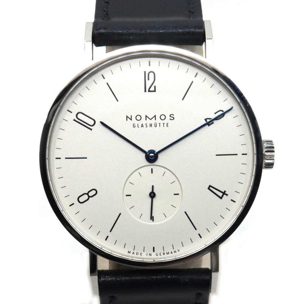 【最大３万円OFFクーポン】【栄】【NOMOS】ノモス タンジェント 38 TN1A1W238 ホワイト 腕時計 手巻き SS レザー メンズ【中古】